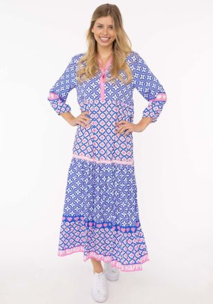 Zwillingsherz Maxikleid ZWILLINGSHERZ Dreams, Damen, Gr. L/XL (L/XL), N-Gr, blau (royalblau), Stoff, Obermaterial: 100% Viskose, loose fit ca. Mitte Knie, V-Ausschn