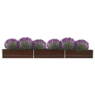 vidaXL Vidaxl - Arriate De Jard&iacute;n De Acero Galvanizado Marr&oacute;n 480x80x45 Cm