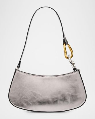 Staud Ollie Metallic Leather Shoulder Bag