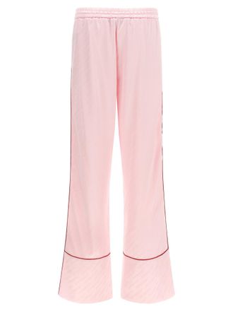 Off-white Jacquard Satin Pajama Joggers - Pink