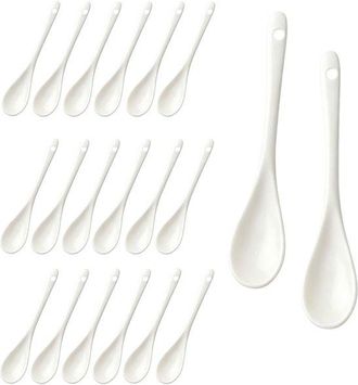 OEM Juego De 20 Cucharillas De Porcelana Para Huevos - Cucharilla Blanca