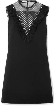 Miu Miu MiuMiu Black Tulle Panelled Mini Dress Size M