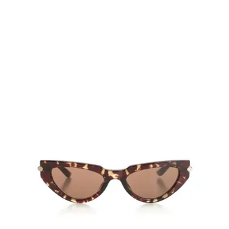 Alexander McQueen T-Bar Icon Cat-Eye Sunglasses - female - Alexander McQueen - Sunglasses - Brown - ONE SIZE - Accessories