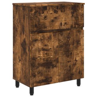 vidaXL Unidad De Tocador De Ba&ntilde;o Roble Ahumado 60 X 35 X 80 Cm Vidaxl