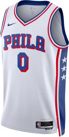 Nike Tyrese Maxey Philadelphia 76ers 2023/24 Association Edition Nike Mens Dri-FIT NBA Swingman Jersey in White | DX8472-103