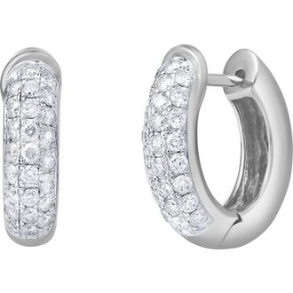 LuvMyJewelry Carenza 0.8 Ct 14K Gold Diamond Huggies in 14K White Gold at Nordstrom