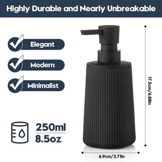 OEM Dispensador De Jab&oacute;n Peque&ntilde;o Para Ba&ntilde;o Y Cocina, Dispensador De Jab&oacute;n L&iacute;quido Para Manos Y Lavavajillas De Pl&aacute;stico Con Bomba, Negro Mate