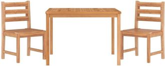 vidaXL Vidaxl - Juego De Comedor Para Jard&iacute;n 3 Pzas Madera Maciza De Teca