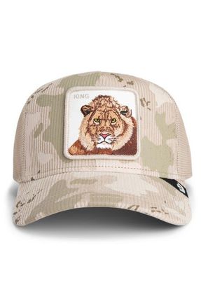 Goorin Brothers King Lion Camo Snapback Trucker Hat in Biscuit at Nordstrom