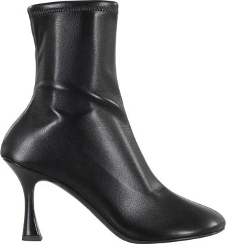 3Juin Zwarte enkellaars met ronde neus - Dames - Laarzen met Hak - Zwart - 41 EU - Schoenen