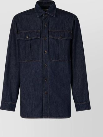 Dries Van Noten calendos denim shirt long sleeves