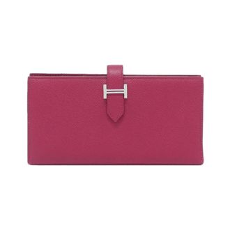 Herm&egrave;s Bearn Ruby Epsom Leather Long Wallet (Bi-Fold) (Pre-Owned)