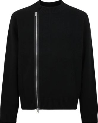 sacai Knit Blouson - Heren - Ronde hals truien - Zwart - XL - Wol - Truien & Vesten