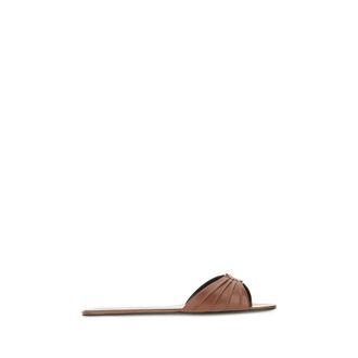 Saint Laurent Babylone Slides - Dames - Schoenen - Bruin - Maat: 37 EU Leer