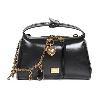 Dolce & Gabbana Tassen, Dames, Zwart, ONE Size, Leer, Mini Leren Handtas