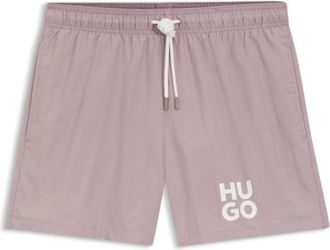 HUGO BOSS Quick-dry swim shorts with printed stacked logo