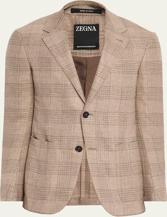Ermenegildo Zegna Mens Winter Crossover Large Plaid Sport Coat