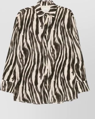 Alysi zebra print long-sleeve shirt