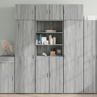 Berkfield Home Storage Cabinet Grey Sonoma 70x42.5x225 cm Engineered Wood