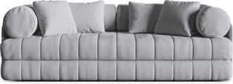 Cosmopolitan Design Sof&aacute; cama 3 plazas tejido boucl&eacute; gris