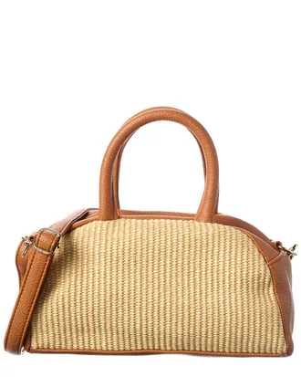 Surell Accessories Mini Bowler Straw Crossbody