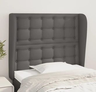 vidaXL Cabecero Con Orejas Cuero Sint&eacute;tico Gris 93x23x118/128cm Vidaxl