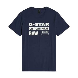 G-Star G-star, T-Shirts, male, Blue, Size: XL Graphic 8 T-Shirt