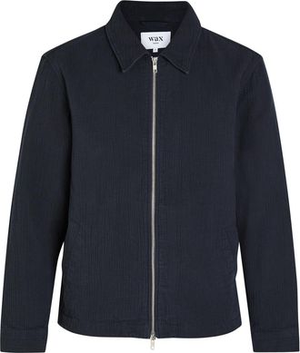 Wax London Eldon Crinkled Cotton and Linen-blend Jacket - Navy - Xxl