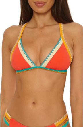 Lucky Brand Avila Halter Bikini Top in Scarlet at Nordstrom, Size Large