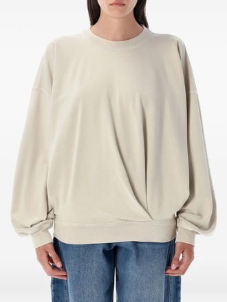 Isabel Marant twist-detail crew-neck sweatshirt - women - Polyester/Cotton - 38 - Neutrals