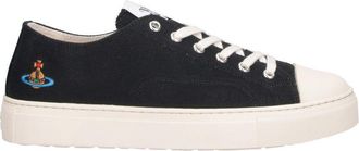 Vivienne Westwood Black Plimsoll Cotton Low-Top Sneakers
