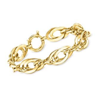Ross-Simons 14kt Yellow Gold-Plated Oval-Link Bracelet