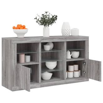 Berkfield Home Sideboard with LED Lights Grey Sonoma 123x37x67 cm | Size: 123 x 37 x 67 cm