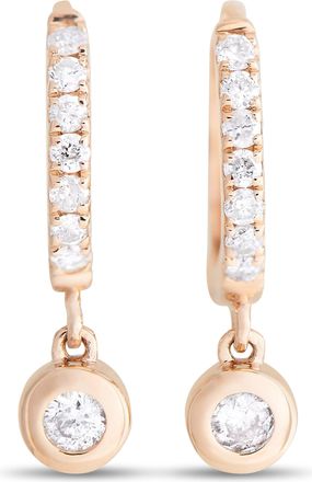 Luxury Bazaar 14K Rose Gold 0.15ct Diamond Drop Earrings AER-15711