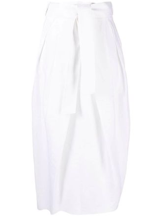 Fabiana Filippi tie-fastening midi skirt - White