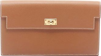 Herm&egrave;s Clutch Kelly in pelle di vitello 2024 - Marrone