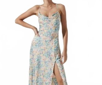 Astr Gaia Dress In Yellow Teal Multi