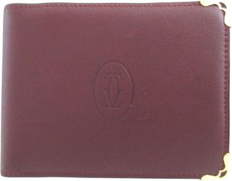 Cartier Bordeaux Leather Wallet (Bi-Fold) (Pre-Owned)