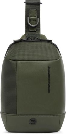 Piquadro Crossbody Telefoontas van stof met RFID-bescherming - Heren - Schoudertassen - Groen - ONE Size - Leer - Tassen