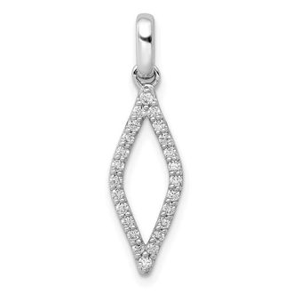 Diamond2Deal 14K White Gold Lab Grown Diamond Fancy Pendant (0.25ct, VS, G-H)