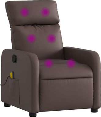 vidaXL Vidaxl - Sill&oacute;n De Masaje Reclinable Cuero Sint&eacute;tico Marr&oacute;n