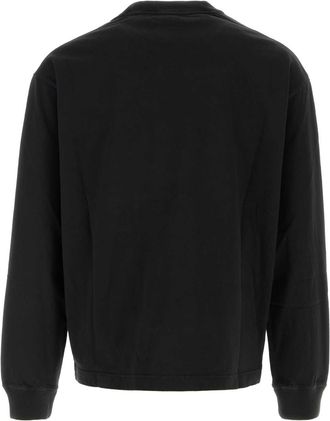Prada Mens Black Cotton Sweatshirt Nero Exterior: T-Shirt T-shirts And Polos