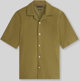 Tommy Hilfiger Relaxed Fit Freizeithemd aus Seersucker-Material in Khaki, Gr&ouml;&szlig;e XXL