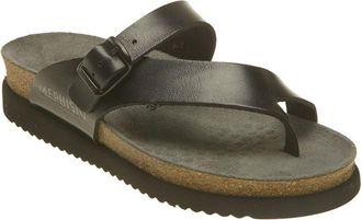 Mephisto Helen Toe Loop Sandal in Black Waxy Leather at Nordstrom, Size 10