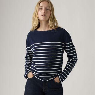 Levi's Marin Striped Top - Womens - XS - Blue