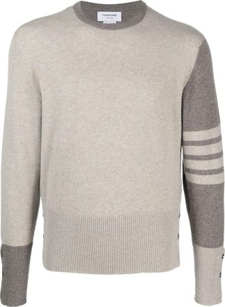 Thom Browne 4-Bar Stripe cashmere jumper - men - Cashmere - 3 - Neutrals