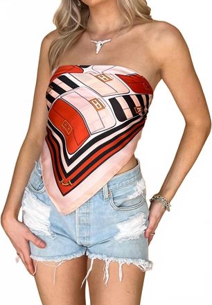 Magic Bodyfashion Lay It On Me Scarf Top In Red Multi