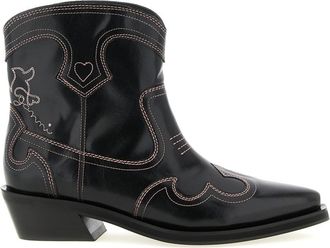Ganni Black Ankle Boots