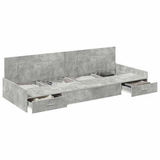 Berkfield Home Modern Storage Bed Frame Concrete Grey 90 x 200 cm Engineered wood