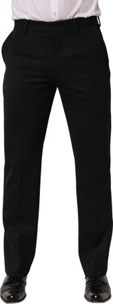 Dolce & Gabbana Mens Virgin Wool Tapered Trousers Black